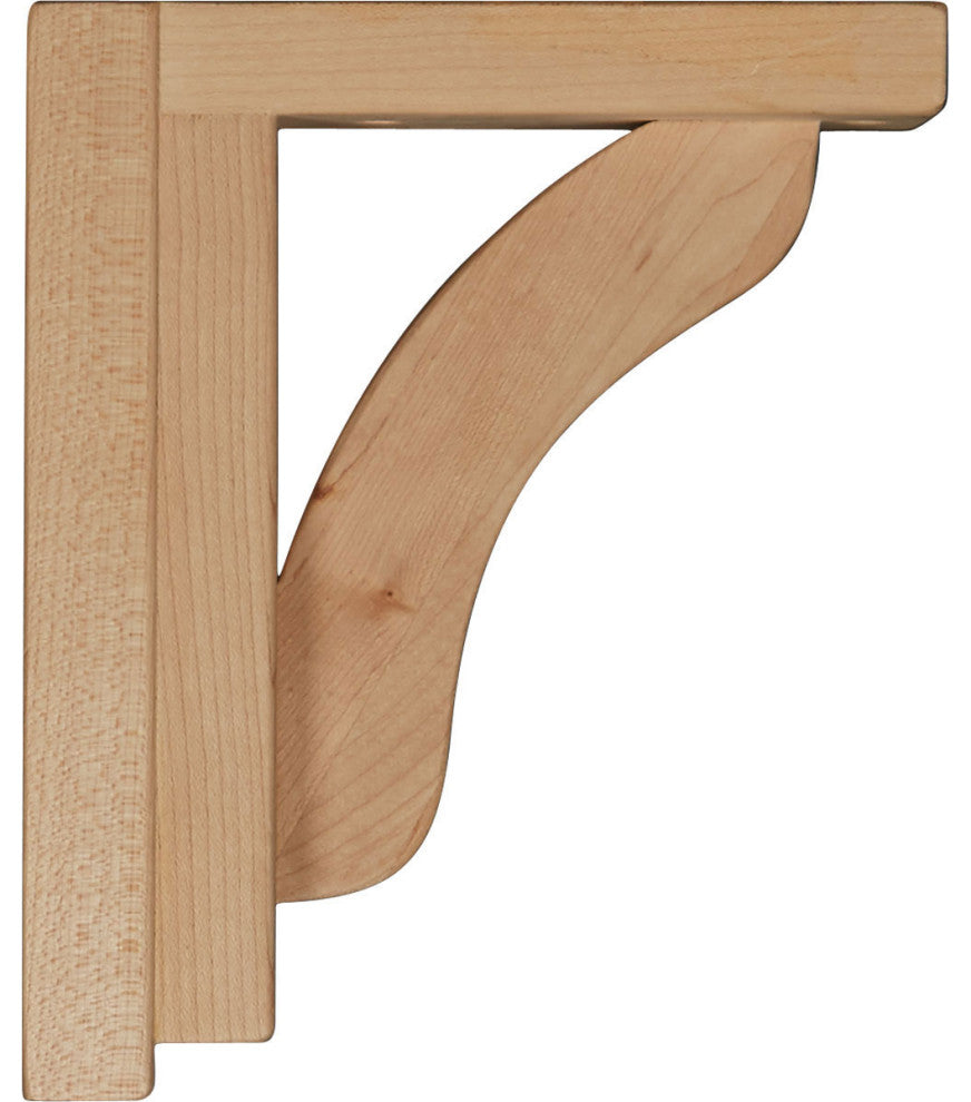 2 1/2"W x 6 1/4"D x 7 1/2"H Reece Shelf Bracket, Rubberwood