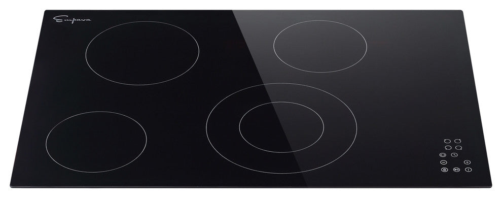 Built-in 30" 4 Elements Smooth Surface, Radiant Black Electric Cooktop