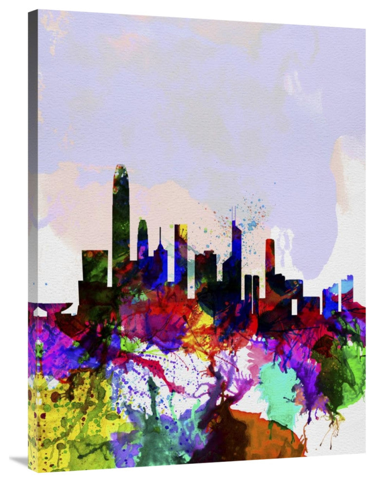 "Hong Kong Watercolor Skyline" Fine Art Print