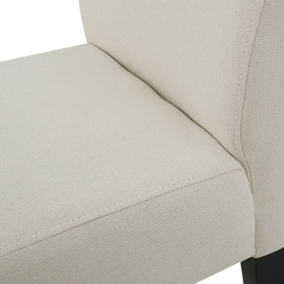 GDF Studio Arthur Contemporary Fabric Dining Chair, Set of 2, Ivory