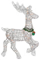 Pre-lit Glittered Prancing Reindeer Christmas Yard Art, Gold, 34", Silver
