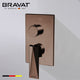 Bravat Light Oil Rubbed Bronze Square Shower Set, Valve Mixer 3-Way Concealed