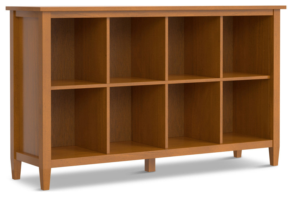 Warm Shaker Solid Wood 8 Cube Storage, Light Golden Brown