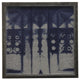 Shibori Indigo # 4 On Linen, Pewter Shadowbox, Small