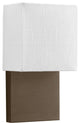 1-Light LED Wall Sconce, Architectural Bronze With White Shade