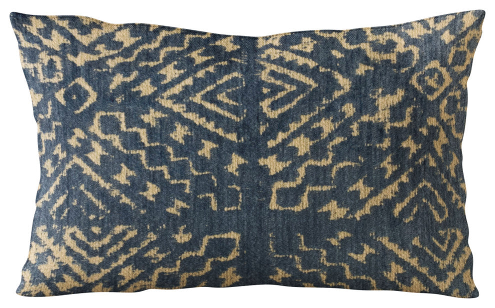 Plutus Blue Diamonds Luxury Throw Pillow, 22"x22"