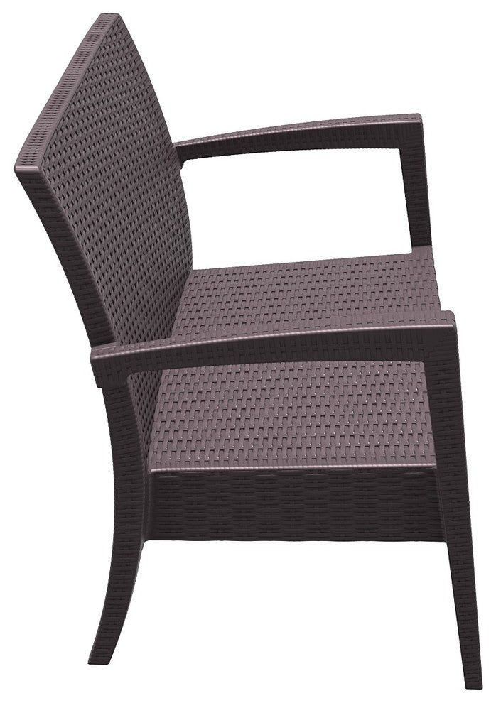 Compamia Miami Outdoor Love Seat, Brown