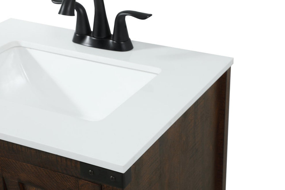 Home Living 19" Farmhouse Expresso-Light Bathroom Vanity