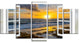 "Open Window To Bright Yellow Sunset" Modern Wall Art, 5 Panels, 60"x32"