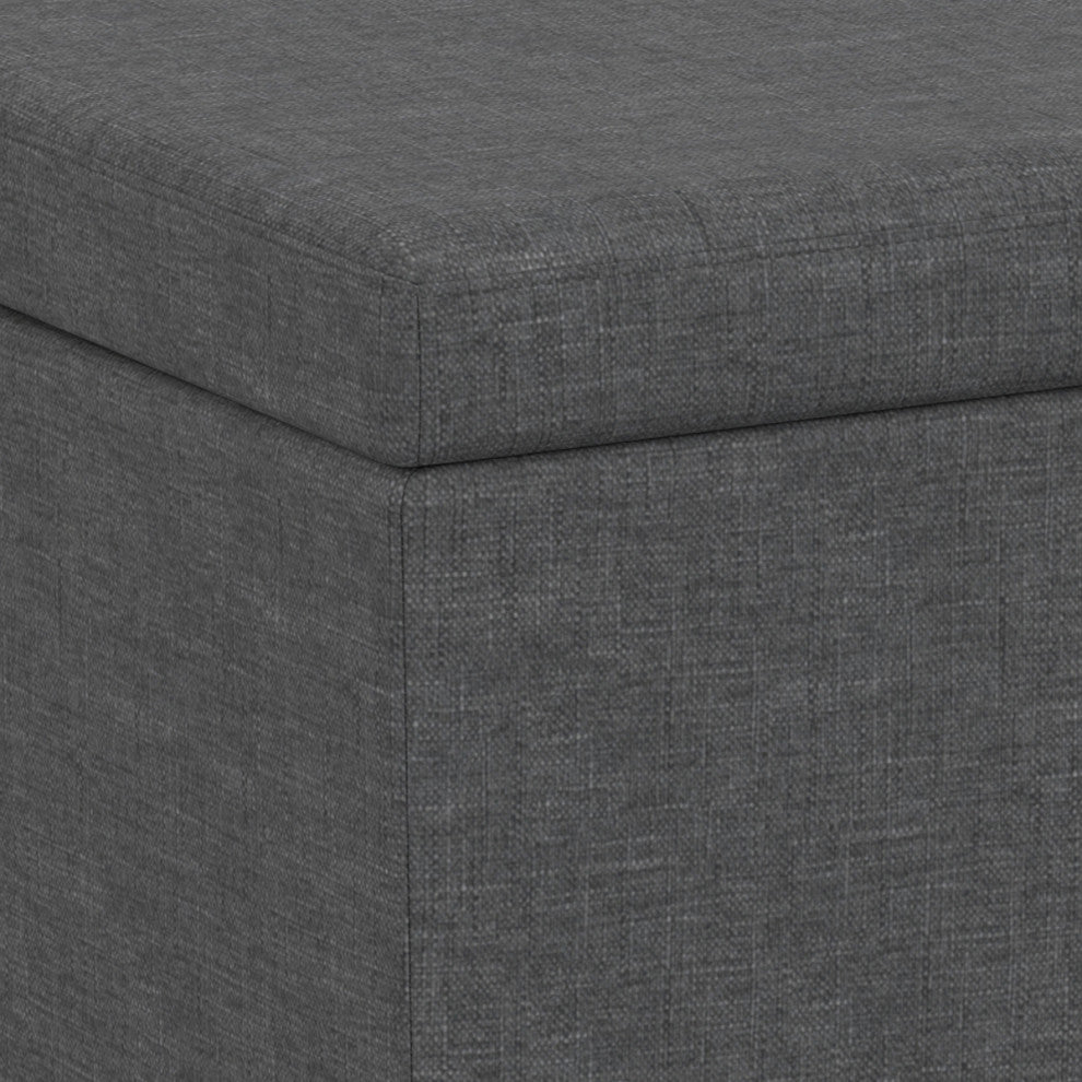 Avalon Extra Large Storage Ottoman Bench, Slate Grey
