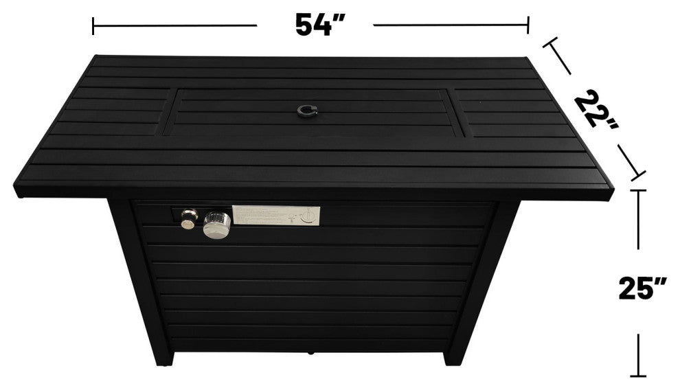 Steel Outdoor Fire Pit Table With Lid, Black