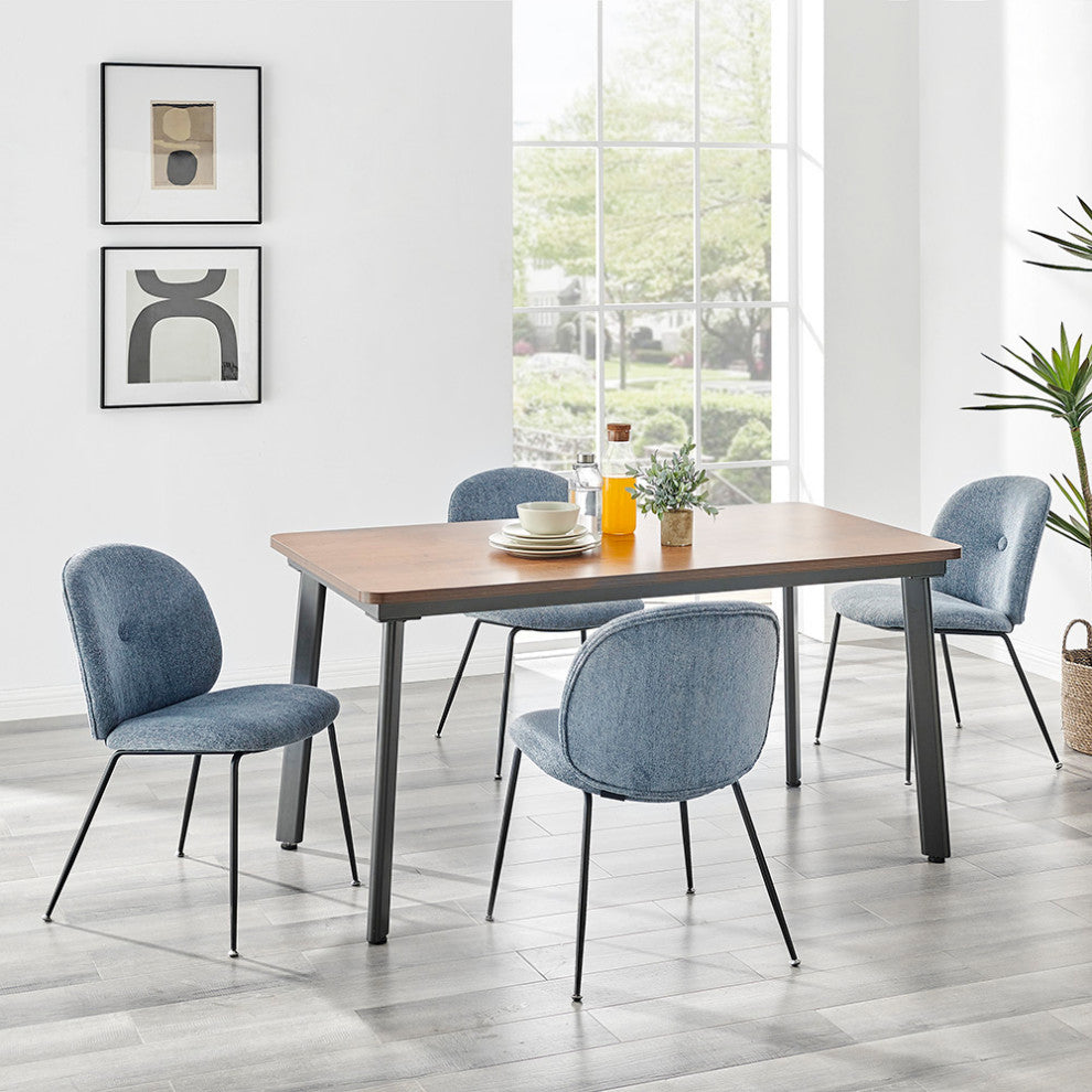 Nisha Fabric Dining Side Chair, Set of 2, Posh Blue Gray