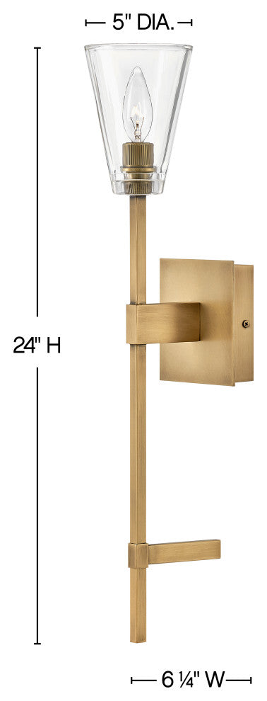 Hinkley Auden Large Single Light Vanity, Heritage Brass