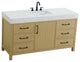 Home Living 60" Single Bathroom Vanity, Honey Brown