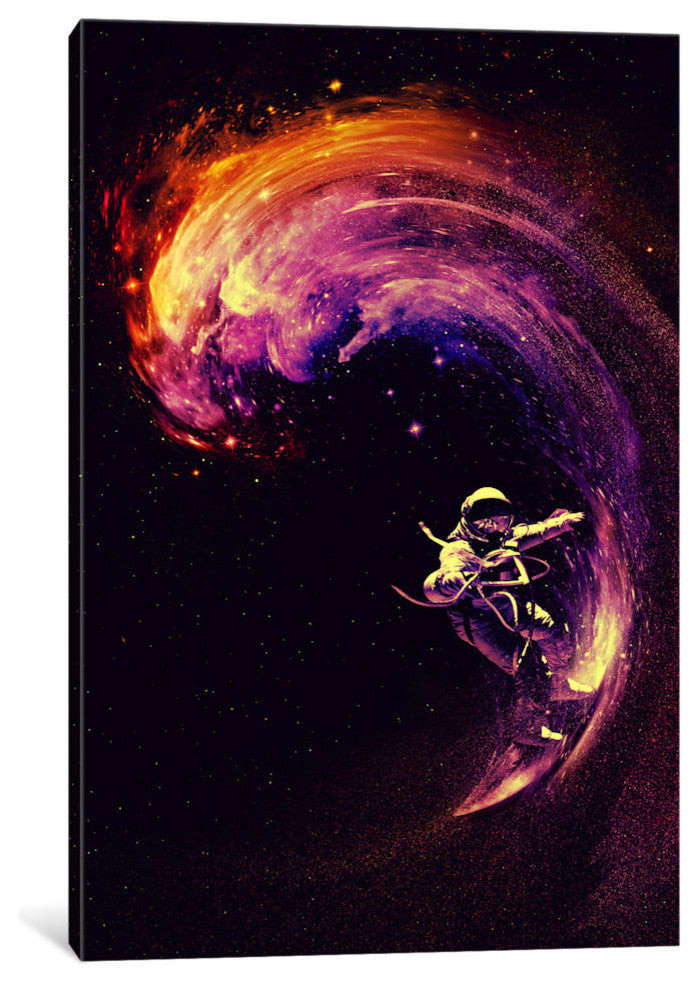 "Space Surfing Gallery" by Nicebleed, 40x26x1.5"