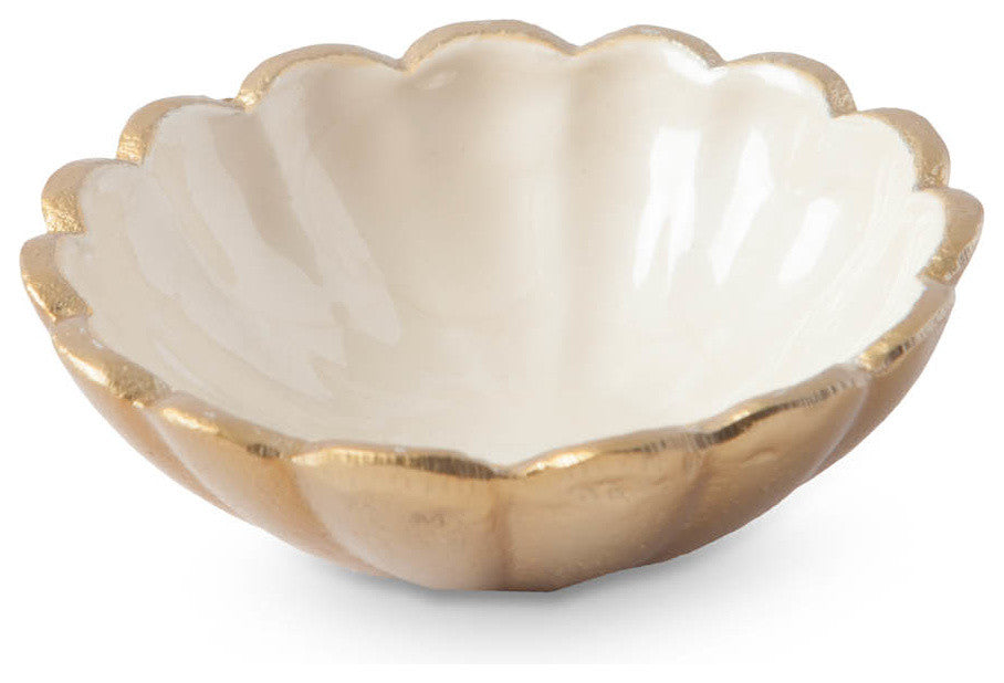 Peony 4" Petite Bowl, Gold Snow