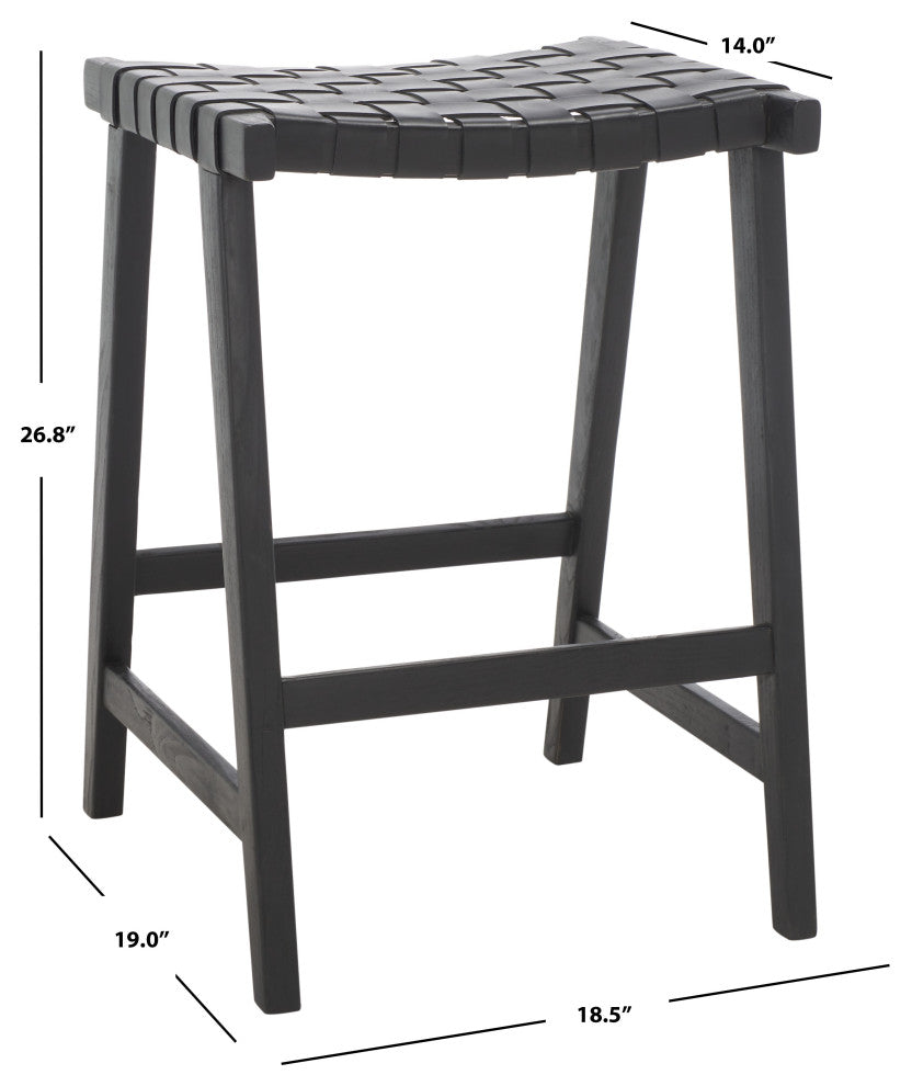 Safavieh Abreu Rectangle Counter Stool, Black