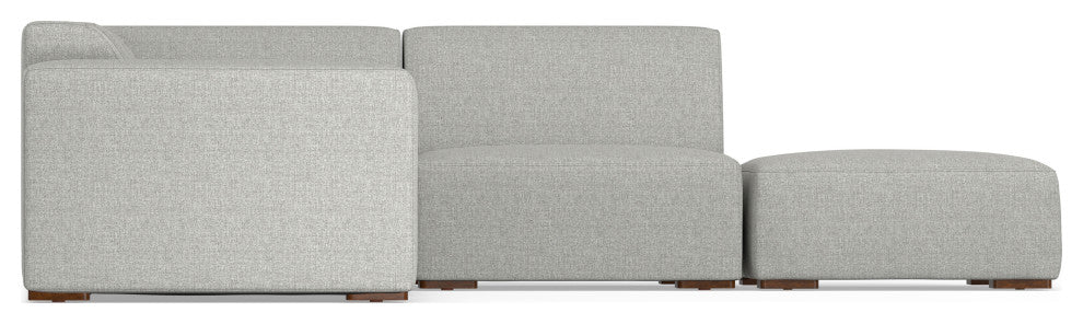 Rex Right Corner Sectional Modular Sofa with Ottoman in Tightly Woven