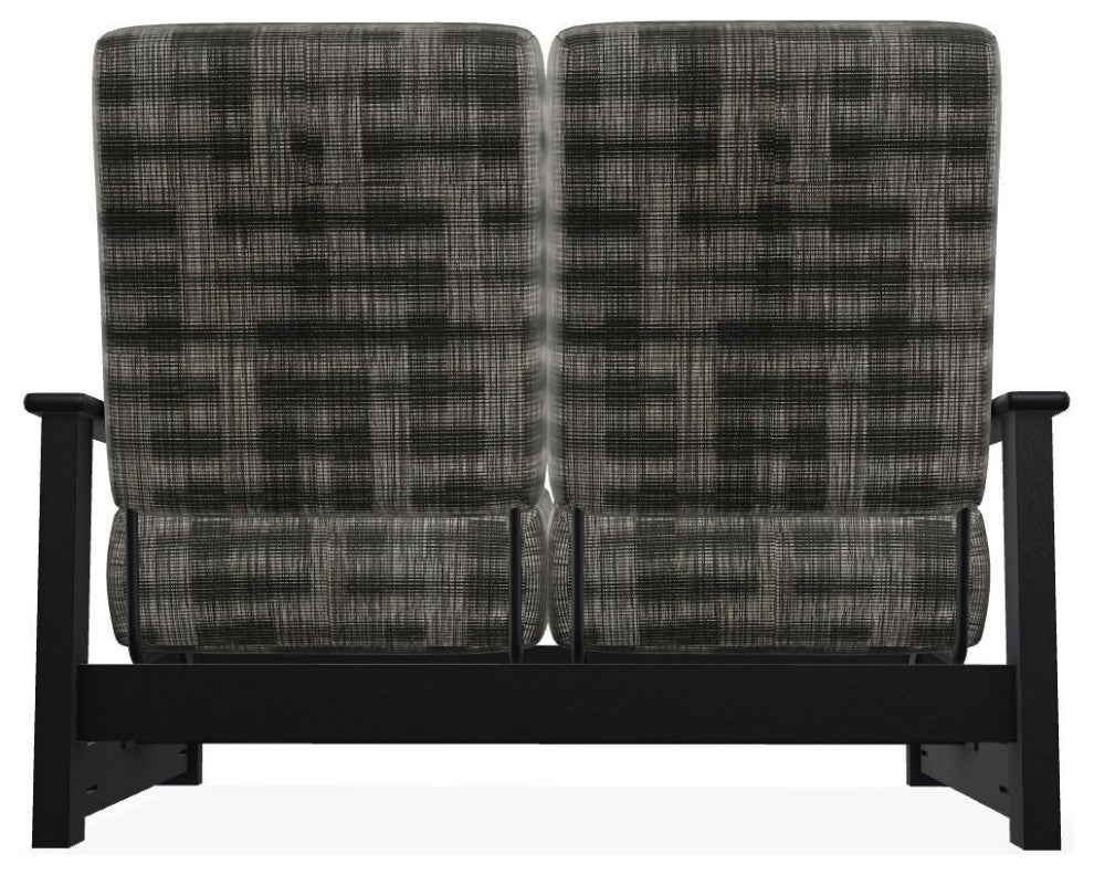 Leeward Deep Seat Outdoor Loveseat with Hidden Motion, Illusion Plaid Onyx/Black
