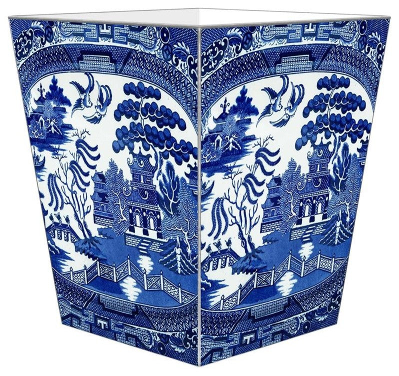 Blue Willow Wastepaper Basket