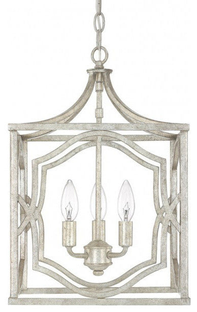 Blakely 3 Light Foyer Fixture in Antique Silver