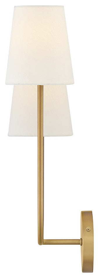 Lark Cora Large Two Light Sconce, Lacquered Brass