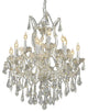 Elegant Maria Theresa Dining Room Light, Chrome Finish With Royal Cut Crystal