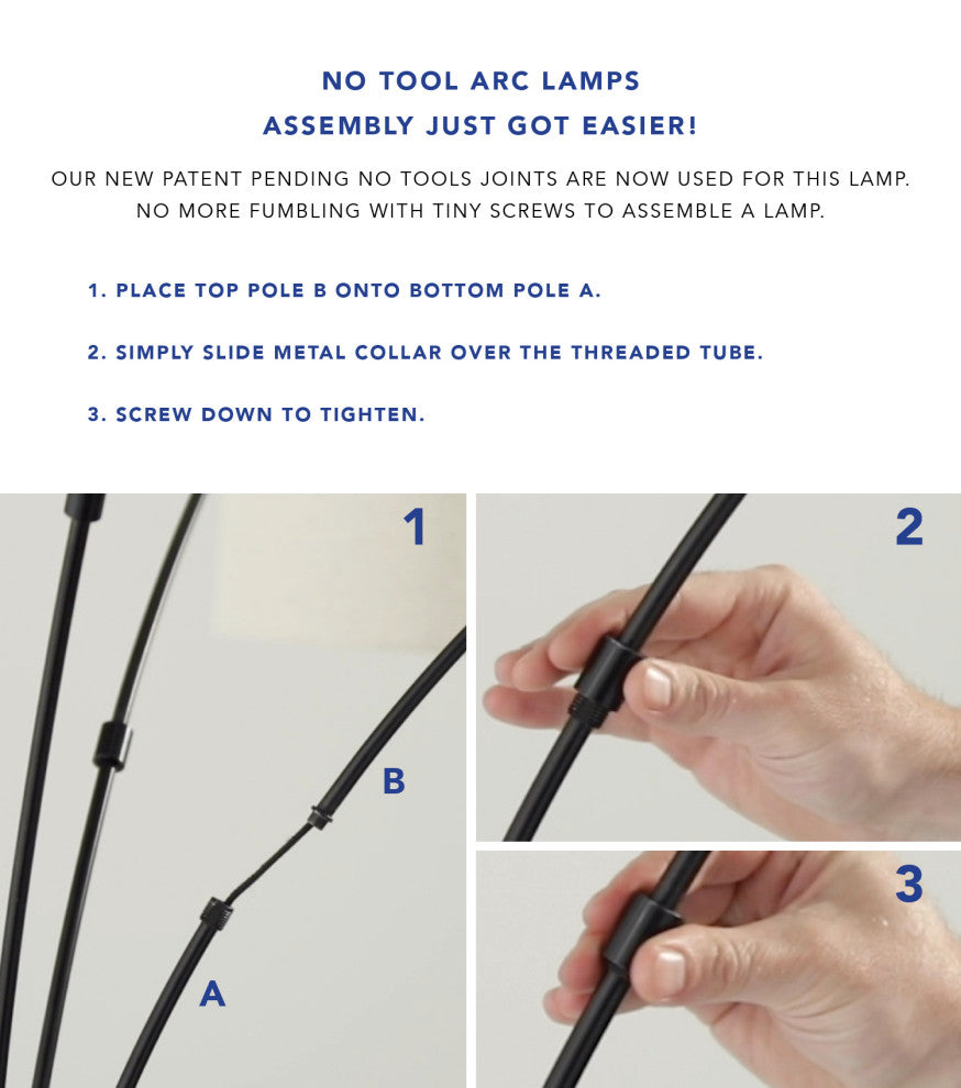 Bowery Arc Lamp, Brushed Steel