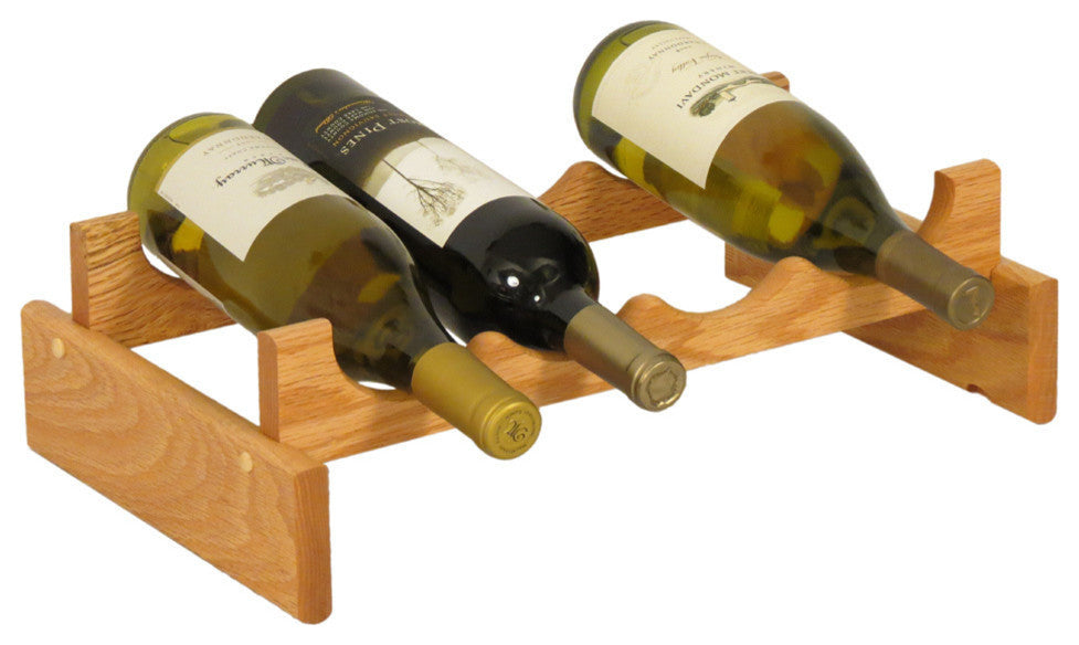 4 Bottle Dakota Wine Rack, Light Oak