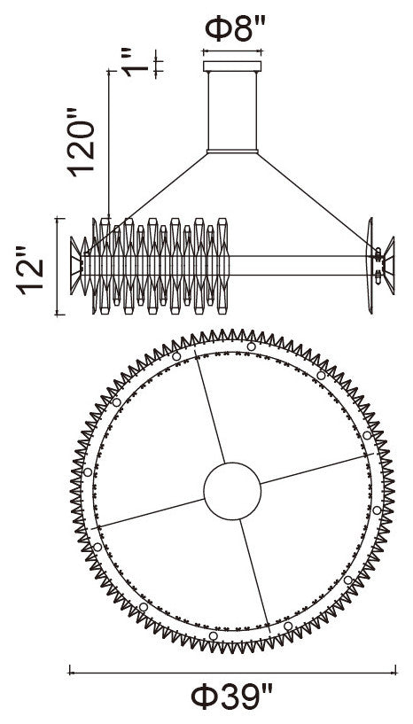 Cityscape 24 Light Chandelier With Satin Gold Finish