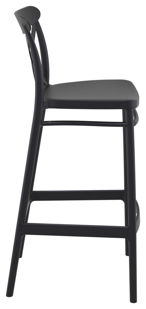 Cross Bar Stool, Set of 2, Black