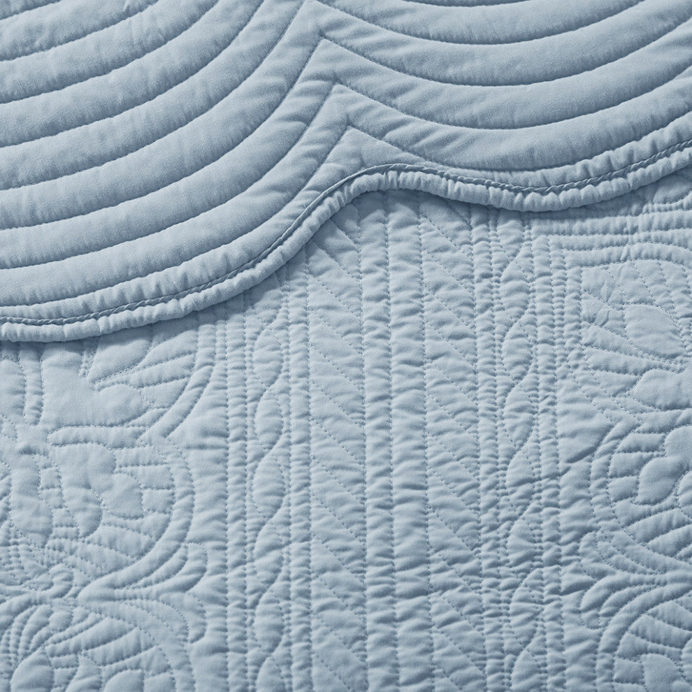 Madison Park Tuscany 3 Piece Reversible Scalloped Edge Quilt Set