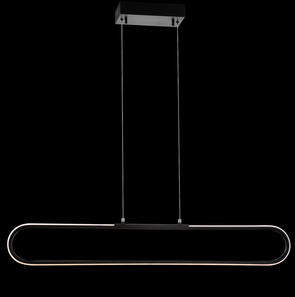 Ned 39" Dimmable Adjustable Integrated Led Metal Linear Pendant, Black