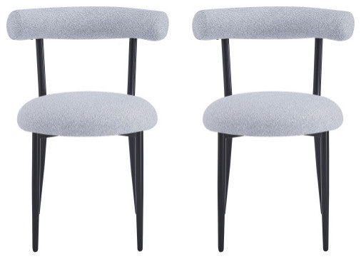 Daimona Fabric Upholstered Dining Chairs, Set of 2, Gray