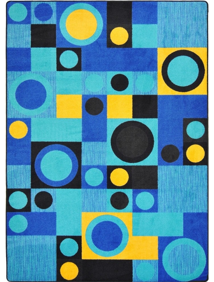Kid Essentials Rug, City Block, Blue, 5'4"x7'8"