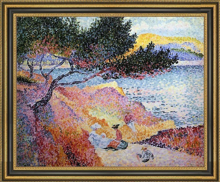 Henri Edmond Cross Bay at Cavaliere Framed Premium Canvas Print, 20"x25"
