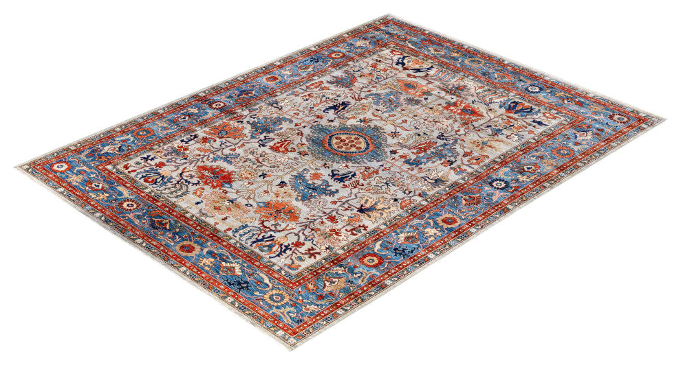 Serapi One-of-a-Kind Hand-Knotted Area Rug Light Gray, 8'11" x 11'11"