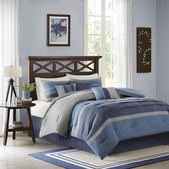 Madison Park Microsuede 7-Piece Comforter Set, Queen