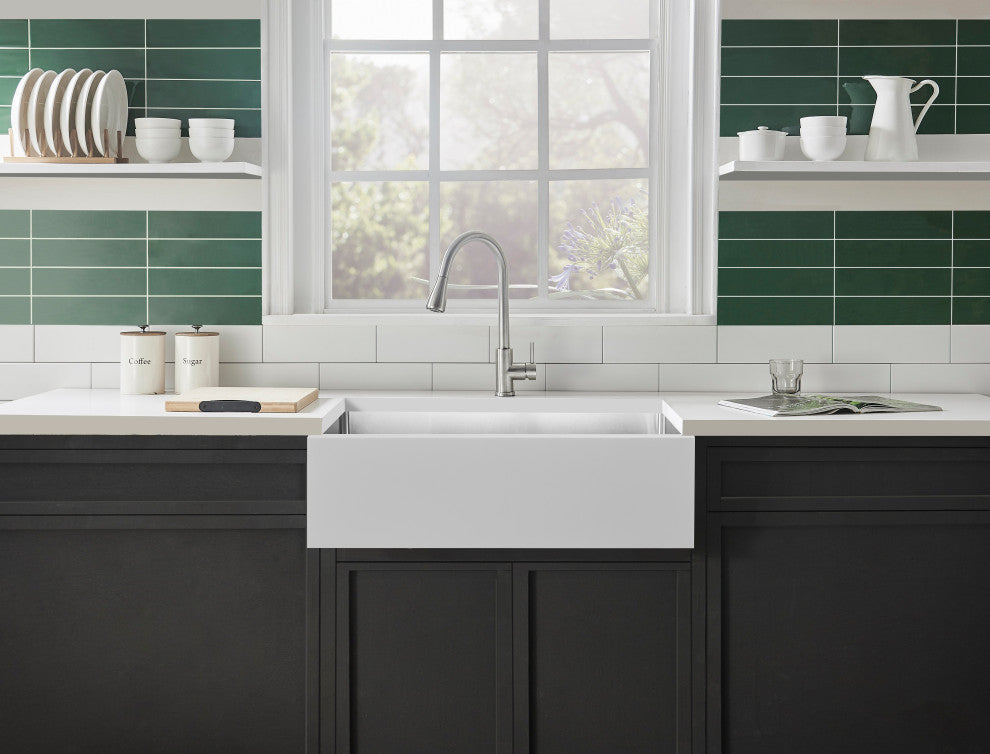 Single Bowl Farmhouse Stainless Sink, 33"