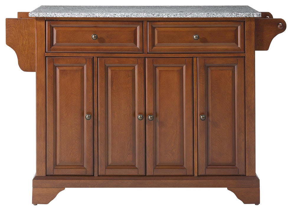 Crosley Furniture LaFayette Wood Kitchen Island in Cherry & Gray