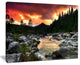 "Rocky Mountain River At Sunset" Wall Art Landscape, 40"x30"
