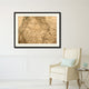 US Pacific Northwest Vintage Map Print On Canvas With Picture Frame 28" X 37"