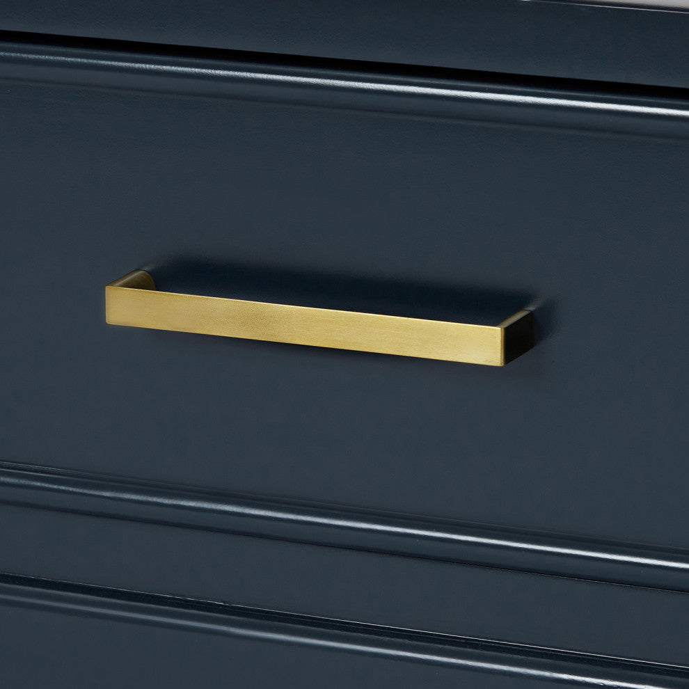 Ariel Stafford 72" Double Sink Bathroom Vanity Base, Midnight Blue