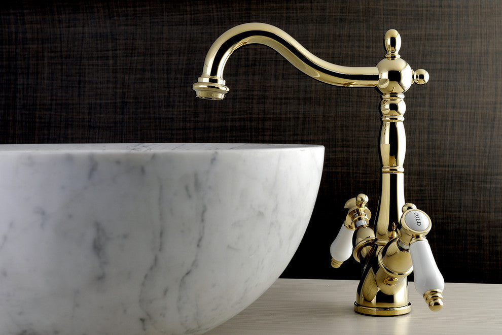 Kingston Brass Vessel Sink Faucet, Polished Brass