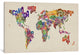 "Typographic Text World Map VIII" Wrapped Canvas Print, 40x26x1.5