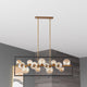 Gladius 13-Light Pendant, Matte Black and Vintage Bronze