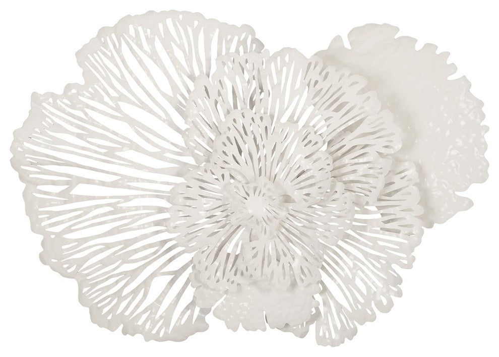 Flower Wall Art, White, Medium