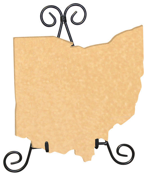 State Shaped Cutting Boards, Natural Bamboo, Ohio