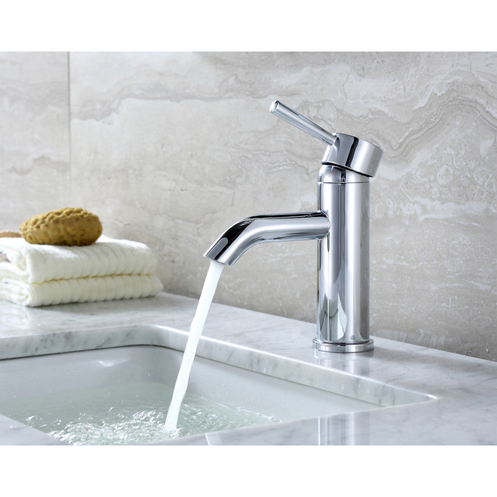 Luxier BSH03-S Single-Handle Bathroom Faucet with Drain, Chrome