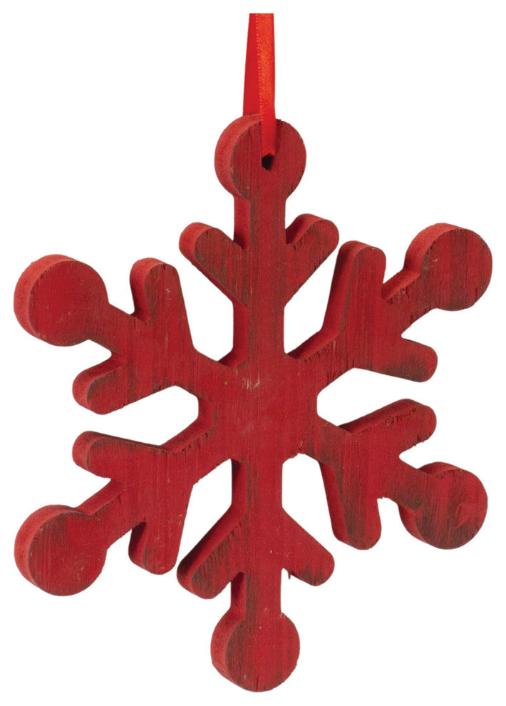 Fir Wood Snowflake Ornament, Set of 12
